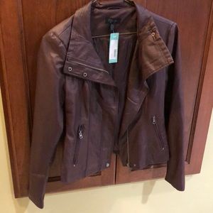 Burgundy leather jacket